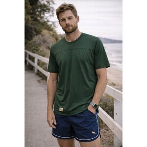 TrackSmith Green Running Gym Basketball T Shirt Tee Top    Mens Size Medium